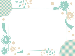 和モダンでかわいい梅の花の背景フレーム