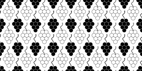 outline silhouette grape fruits seamless pattern