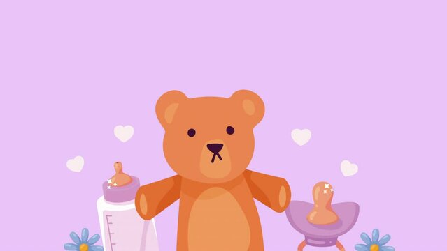 little bear teddy toy animation
