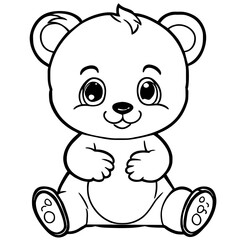 teddy bear cartoon . line art