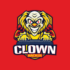 Fototapeta na wymiar Vector illustration of clown mascot with esport style 