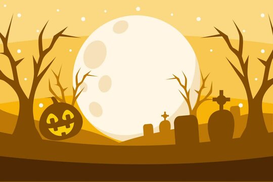 Halloween celebration greeting animation on orange background.