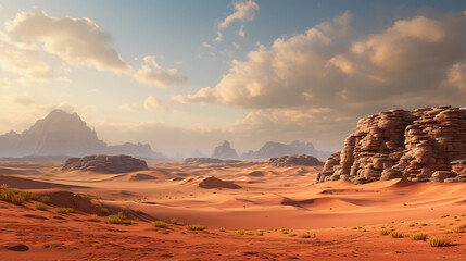 Fototapeta na wymiar the desert landscape of the Arabian Peninsula