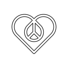 Peace and love heart symbol icon design. isolated on white background. vector illustration