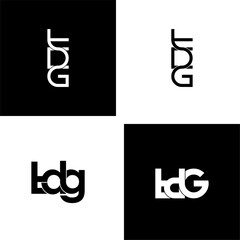 tdg initial letter monogram logo design set