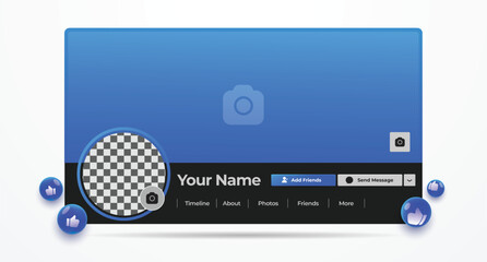 Social Media Profile with like icons