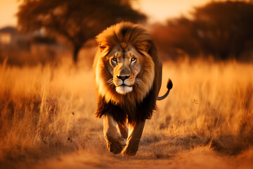 Obraz na płótnie Canvas lion in the sun