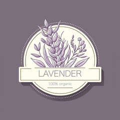 Generative AI.  lavender logo design template. Flower illustration. for cosmetic poster. wedding design, english alphabet for the festive and wedding decor and cards
