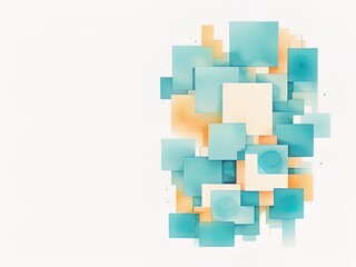 Fototapeta na wymiar cyan squares abstract background geometric with generative AI