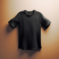 3d illustration of black t-shirt shape