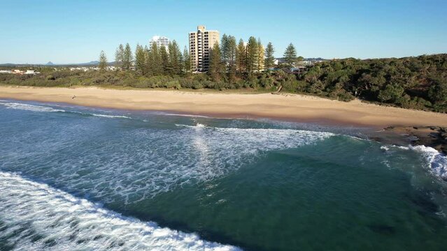 Perfect Beachfront View Cartwright Apartment, Queensland, Australia, Aerial Drone Shot