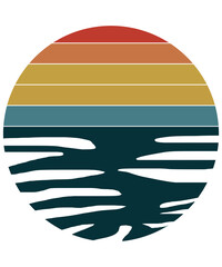 retro sunset vintage old design for background t-shirt, POD, book cover and other Print on demand retro sunset vintage