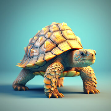 3D illustration of a turtle shape