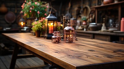 Rustic Wooden Tabletop: Timeless Aesthetic Charm
