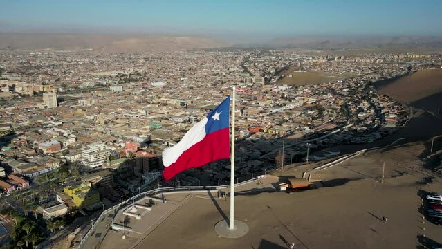Morro de Arica is a steep hill located in the Chilean city of Arica. Its height is 139 metres above sea level. A giant flag of Chile is flown on its summit.

