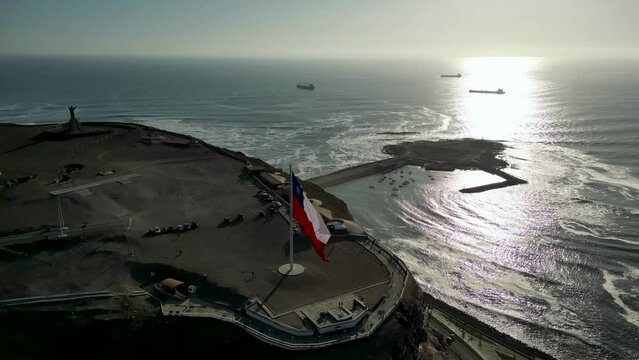 Morro de Arica is a steep hill located in the Chilean city of Arica. Its height is 139 metres above sea level. A giant flag of Chile is flown on its summit.

