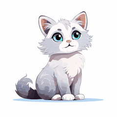 Obraz premium cat cartoon clipart vector white background