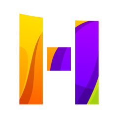 Naklejka premium colorful letter H gradient icon logo design
