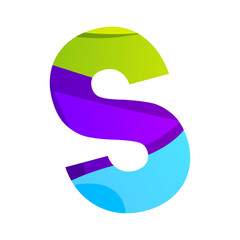 colorful letter S gradient icon logo design