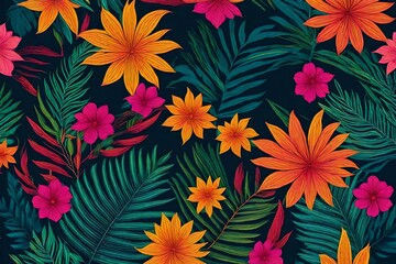 Fototapeta na wymiar seamless floral background generated by AI tool