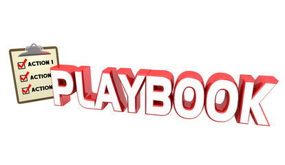 Playbook Checklist Actions to Take Win Success Reach Goal 3d Illustration