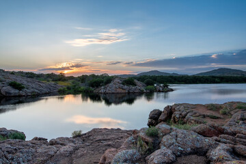 Sunset over the water 
