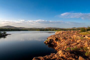 Sunset over the water 