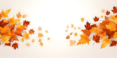 Fototapeta na wymiar Autumn banner with orange leaves. AI generative