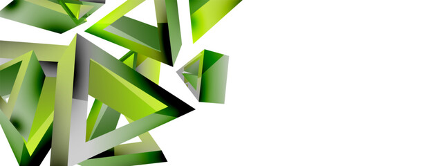 Triangle abstract background. 3d vector basic shape technology or business concept composition. Trendy techno business template for wallpaper, banner, background or landing