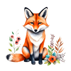 Obraz premium Red fox woodland png