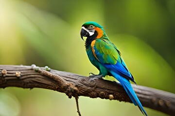 Fototapeta na wymiar blue and yellow macaw generated by AI