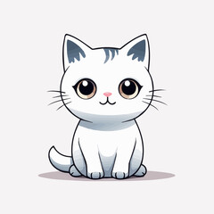 Obraz premium cat cartoon clipart vector white background
