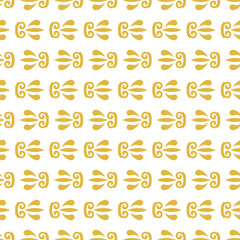 Seamless vector ornament. Modern wavy background. Geometric golden and white modern pattern