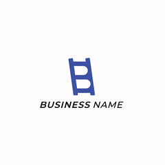 design logo creative letter B and ladder