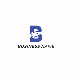 logo design company letter B and rocket