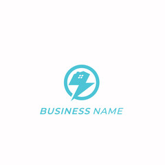 design logo symbol home and thunderbolt