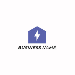 design logo combine house and thunderbolt