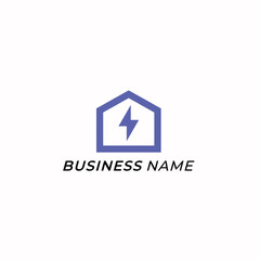logo design home and thunderbolt