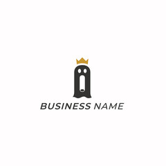 logo design ghost and crown