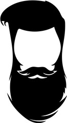 Hipster-style bearded man silhouette. Emblem for a barbershop. Label for a fashion badge. vector Illustration 