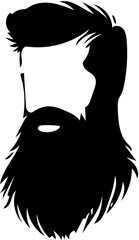 Hipster-style bearded man silhouette. Emblem for a barbershop. Label for a fashion badge. Illustration in vector format.