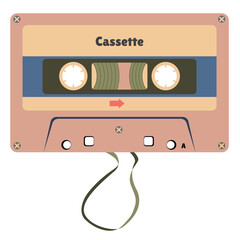 Cassette vintage minimal style colorful drawing isolated vector illustration