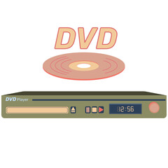 DVD device player DVD Video and DVD Audio Drawing Vector