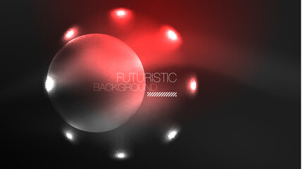 Circles with bright neon shiny light effects, abstract background wallpaper design