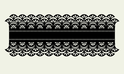 black vintage lace cotton eyelet trim design vector.