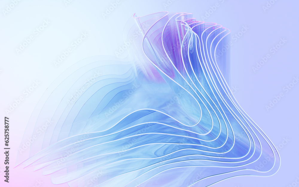 Fototapete gradient multilayer glass background, 3d rendering.