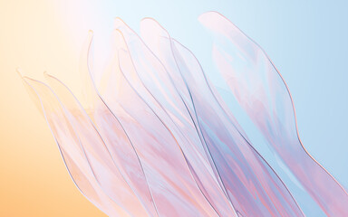Gradient multilayer glass background, 3d rendering.