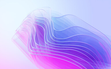 Gradient multilayer glass background, 3d rendering.