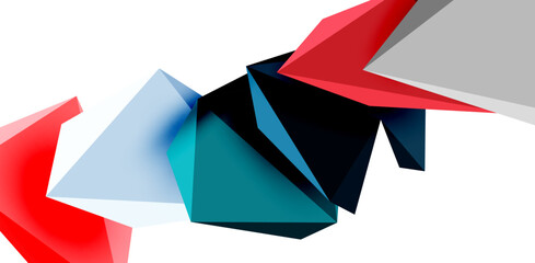 3d low poly triangle design elements