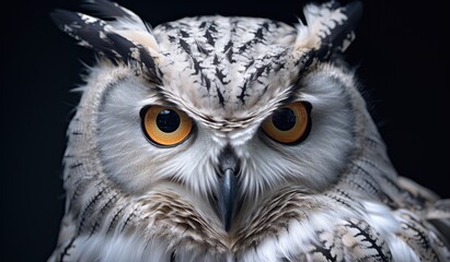 Obraz premium Portrait of owl. Generative AI